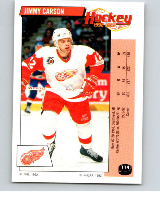 1992-93 Panini Stickers Hockey  #114 Jimmy Carson   V82683 Image 1