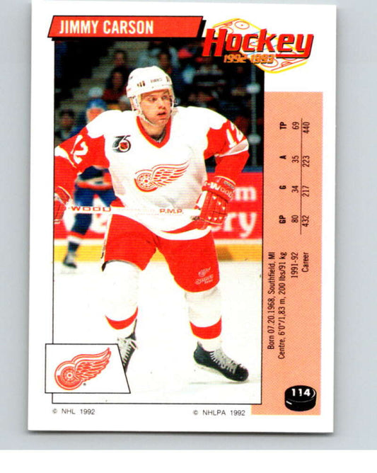 1992-93 Panini Stickers Hockey  #114 Jimmy Carson   V82684 Image 1