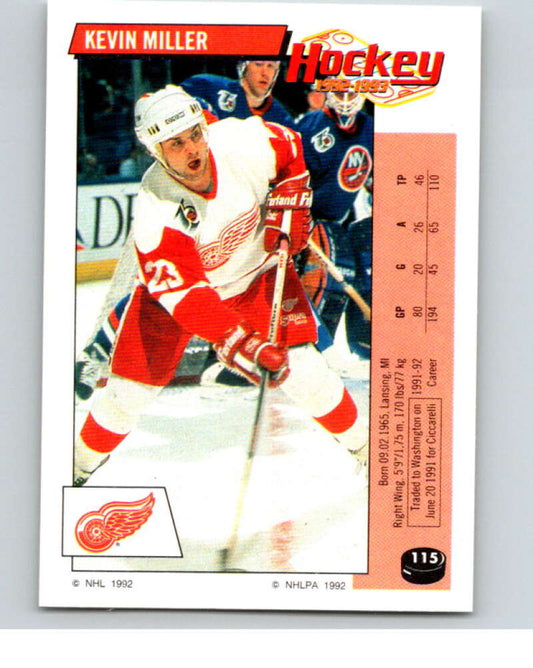 1992-93 Panini Stickers Hockey  #115 Kevin Miller   V82685 Image 1