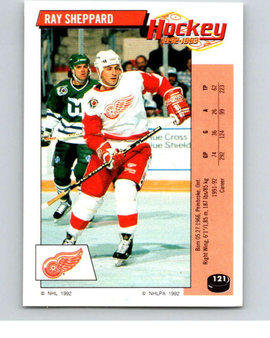 1992-93 Panini Stickers Hockey  #121 Ray Sheppard  Detroit Red Wings  V82699 Image 1