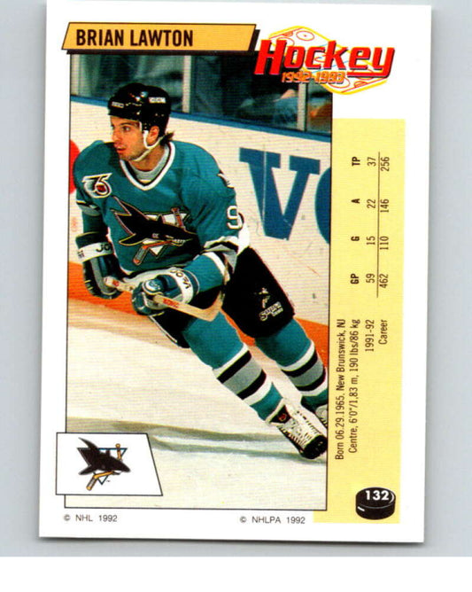 1992-93 Panini Stickers Hockey  #132 Brian Lawton  San Jose Sharks  V82719 Image 1