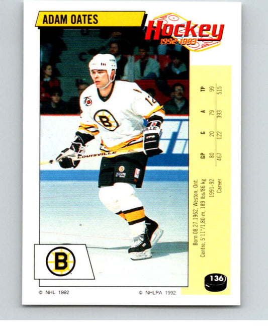 1992-93 Panini Stickers Hockey  #136 Adam Oates   V82726 Image 1
