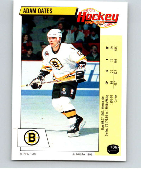 1992-93 Panini Stickers Hockey  #136 Adam Oates   V82728 Image 1