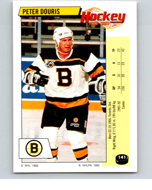 1992-93 Panini Stickers Hockey  #141 Peter Douris  Boston Bruins  V82741 Image 1