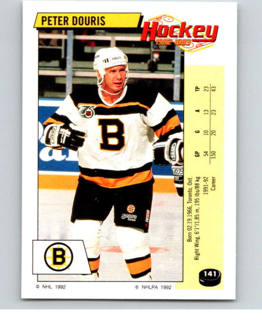 1992-93 Panini Stickers Hockey  #141 Peter Douris  Boston Bruins  V82742 Image 1