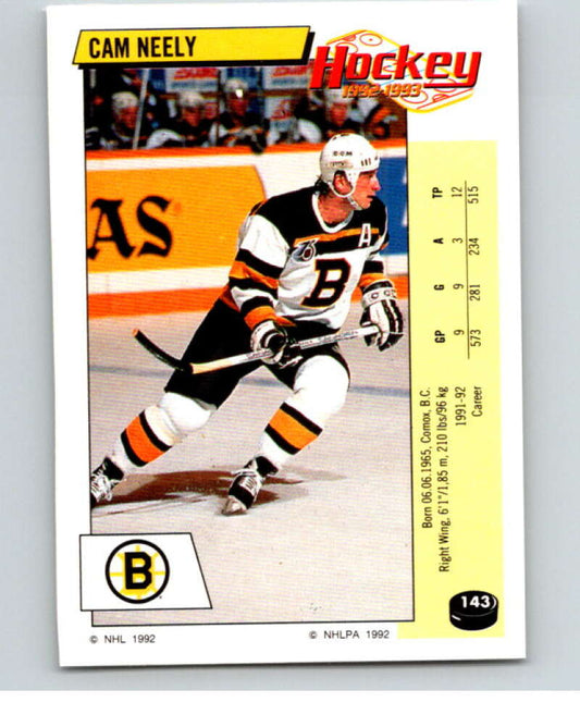 1992-93 Panini Stickers Hockey  #143 Cam Neely  Boston Bruins  V82744 Image 1