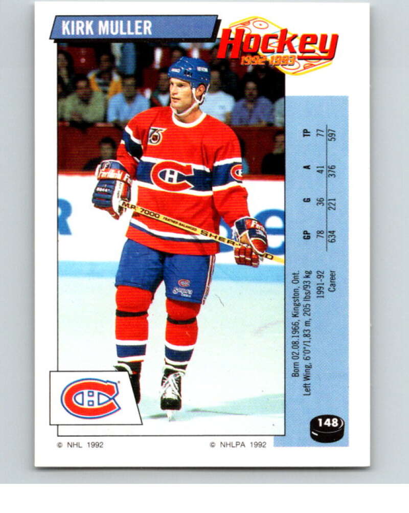 1992-93 Panini Stickers Hockey  #148 Kirk Muller  Montreal Canadiens  V82755 Image 1