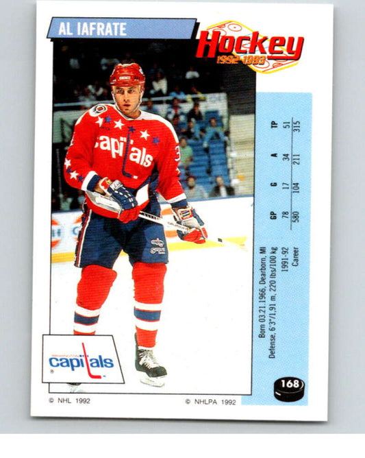 1992-93 Panini Stickers Hockey  #168 Al Iafrate  Washington Capitals  V82809 Image 1