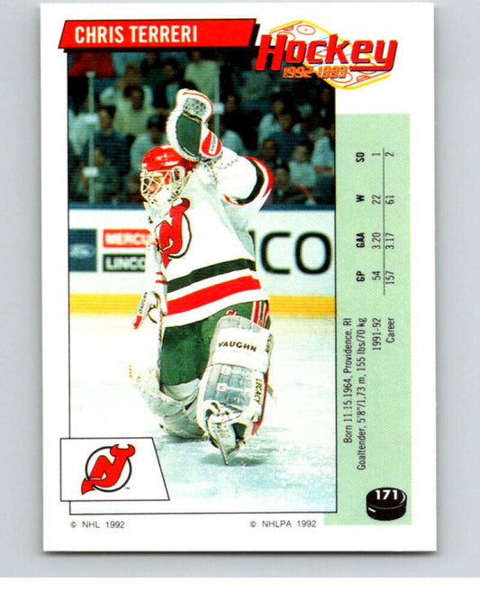1992-93 Panini Stickers Hockey  #171 Chris Terreri  New Jersey Devils  V82816 Image 1