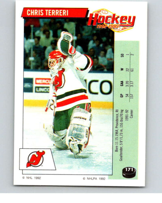 1992-93 Panini Stickers Hockey  #171 Chris Terreri  New Jersey Devils  V82817 Image 1