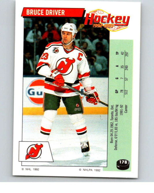 1992-93 Panini Stickers Hockey  #178 Bruce Driver  New Jersey Devils  V82831 Image 1