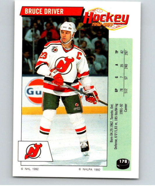 1992-93 Panini Stickers Hockey  #178 Bruce Driver  New Jersey Devils  V82832 Image 1
