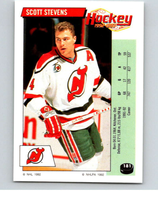 1992-93 Panini Stickers Hockey  #181 Scott Stevens   V82836 Image 1