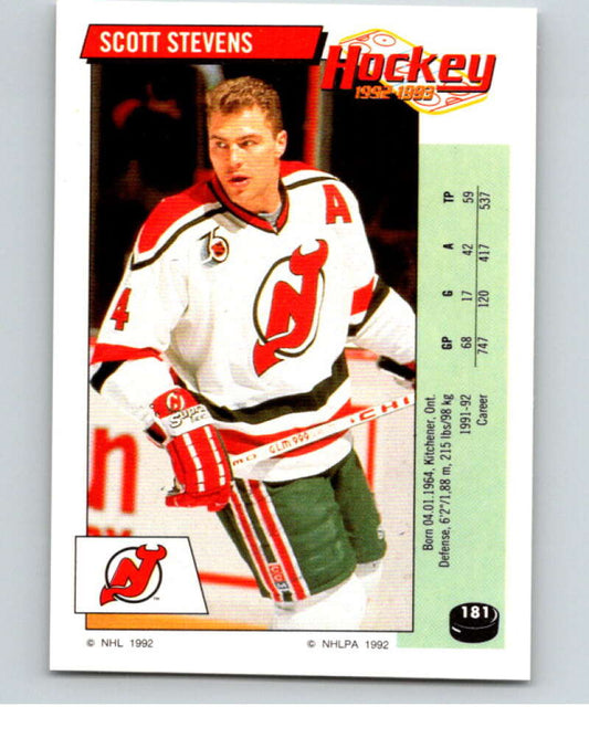 1992-93 Panini Stickers Hockey  #181 Scott Stevens   V82837 Image 1