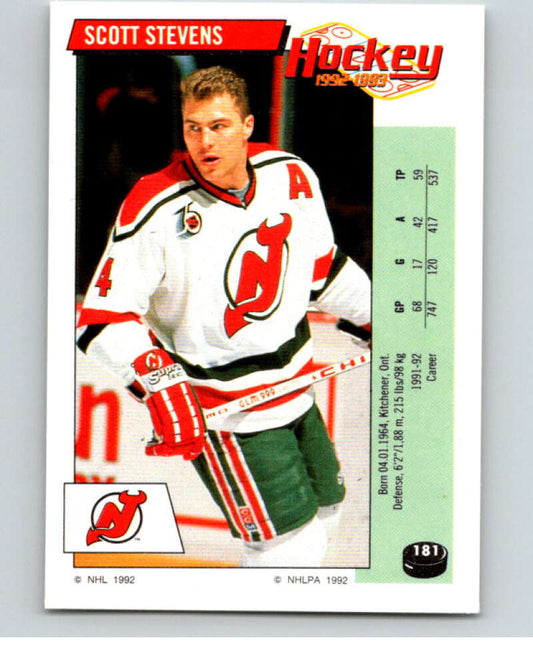 1992-93 Panini Stickers Hockey  #181 Scott Stevens   V82838 Image 1