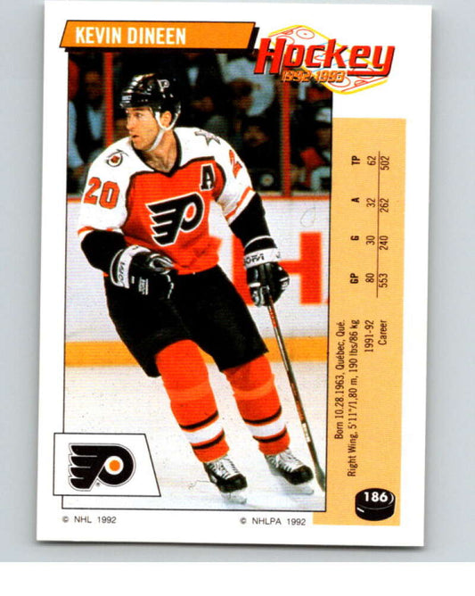 1992-93 Panini Stickers Hockey  #186 Kevin Dineen  Philadelphia Flyers  V82847 Image 1