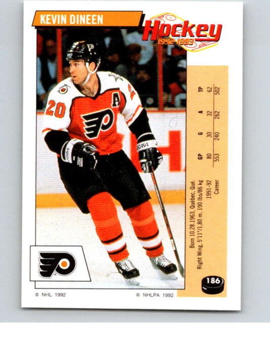 1992-93 Panini Stickers Hockey  #186 Kevin Dineen  Philadelphia Flyers  V82849 Image 1