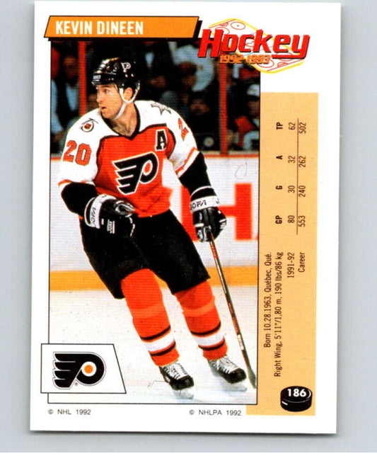 1992-93 Panini Stickers Hockey  #186 Kevin Dineen  Philadelphia Flyers  V82850 Image 1