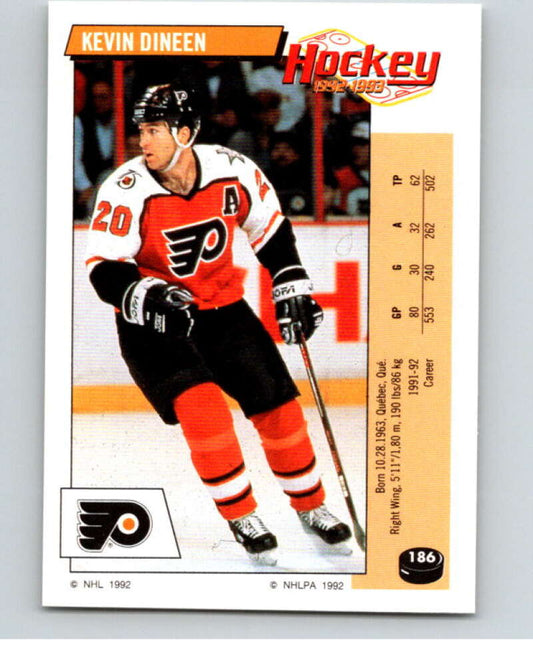 1992-93 Panini Stickers Hockey  #186 Kevin Dineen  Philadelphia Flyers  V82851 Image 1