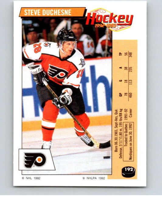 1992-93 Panini Stickers Hockey  #192 Steve Duchesne   V82862 Image 1
