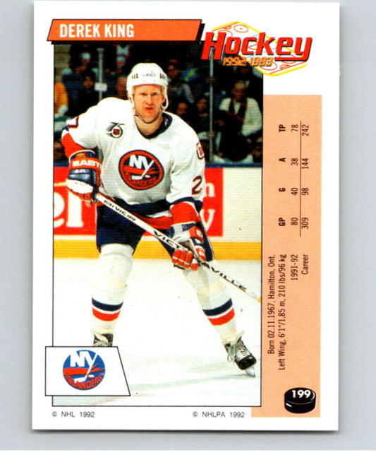 1992-93 Panini Stickers Hockey  #199 Derek King   V82874 Image 1