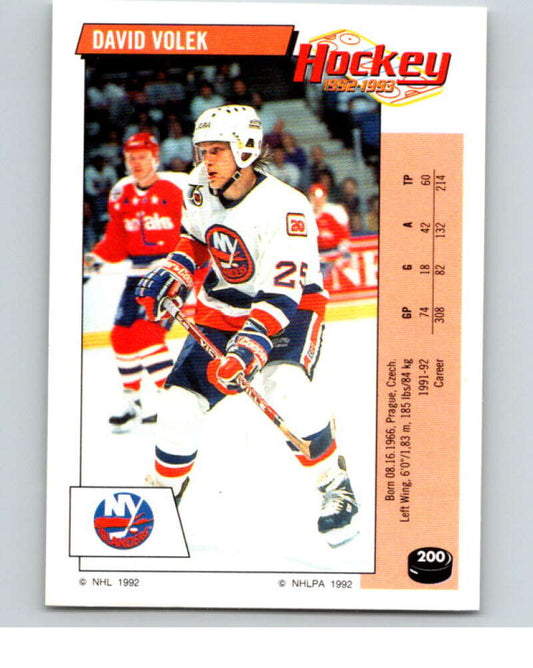 1992-93 Panini Stickers Hockey  #200 David Volek   V82877 Image 1