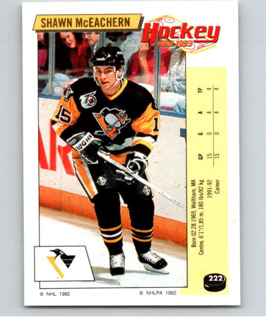1992-93 Panini Stickers Hockey  #222 Shawn McEachern   V82929 Image 1