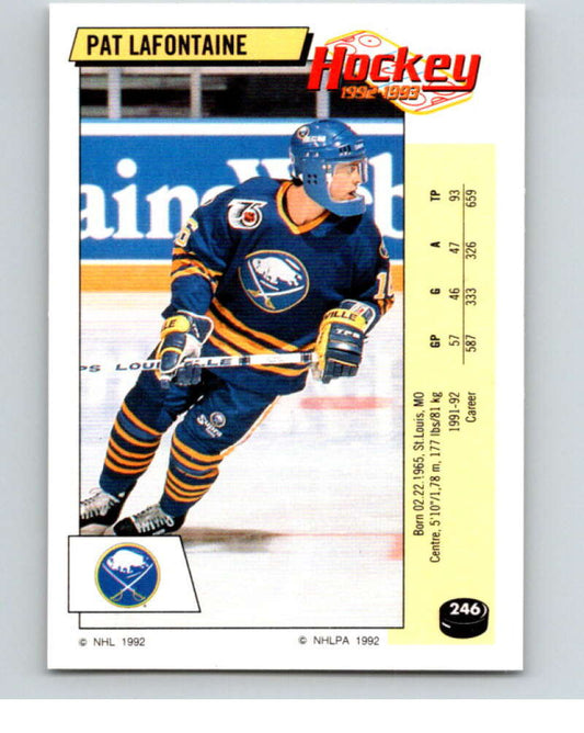1992-93 Panini Stickers Hockey  #246 Pat LaFontaine  Buffalo Sabres  V82979 Image 1