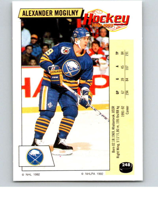 1992-93 Panini Stickers Hockey  #248 Alexander Mogilny  Buffalo Sabres  V82984 Image 1