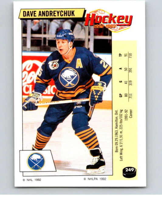1992-93 Panini Stickers Hockey  #249 Dave Andreychuk   V82987 Image 1