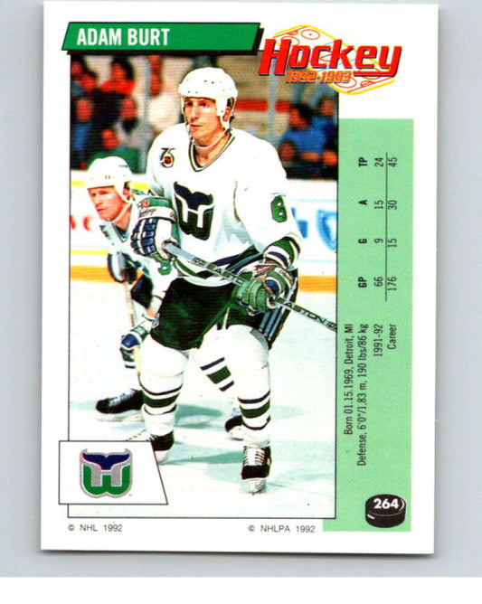 1992-93 Panini Stickers Hockey  #264 Adam Burt  Hartford Whalers  V83016 Image 1