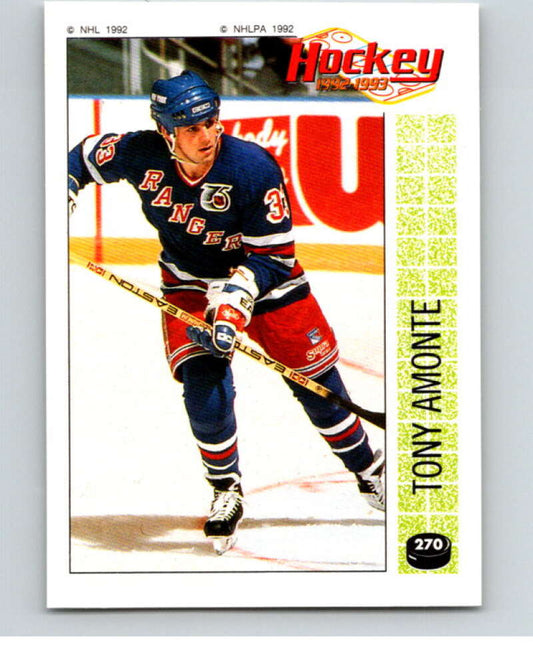 1992-93 Panini Stickers Hockey  #270 Tony Amonte  New York Rangers  V83024 Image 1