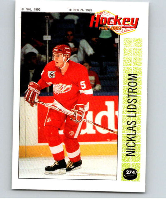 1992-93 Panini Stickers Hockey  #274 Nicklas Lidstrom  Detroit Red Wings  V83032 Image 1