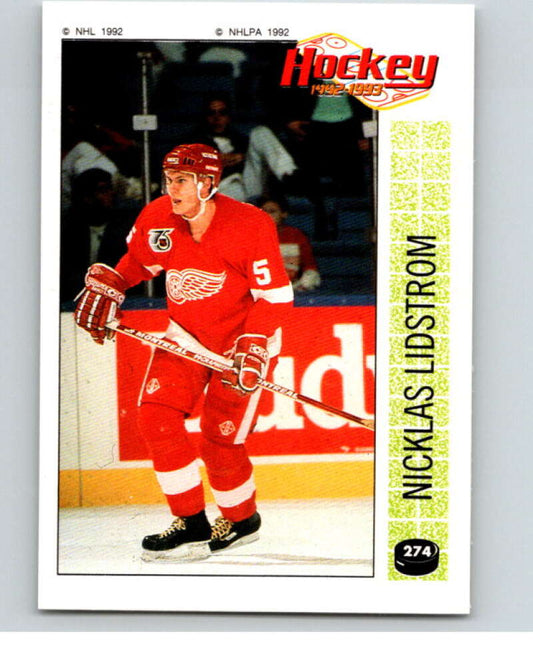 1992-93 Panini Stickers Hockey  #274 Nicklas Lidstrom  Detroit Red Wings  V83033 Image 1
