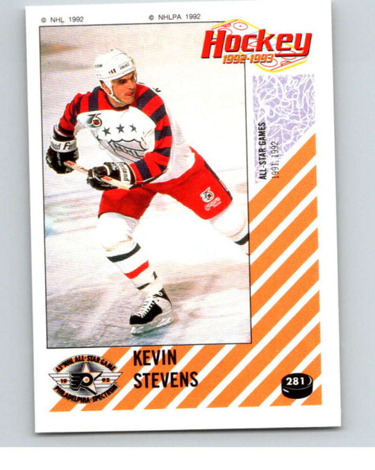 1992-93 Panini Stickers Hockey  #281 Kevin Stevens AS Pittsburgh Penguins  V83046 Image 1
