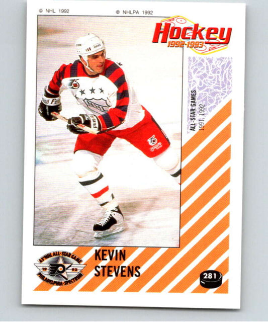 1992-93 Panini Stickers Hockey  #281 Kevin Stevens AS Pittsburgh Penguins  V83047 Image 1