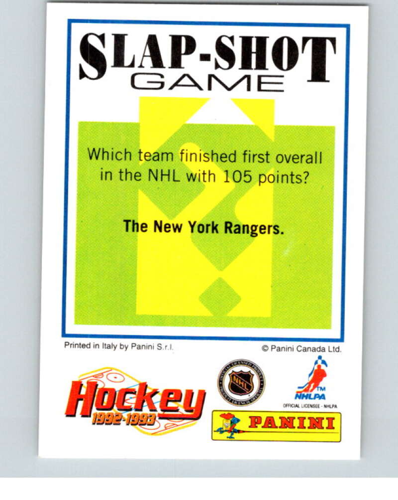 1992-93 Panini Stickers Hockey  #282 Jaromir Jagr AS  Pittsburgh Penguins  V83051 Image 2
