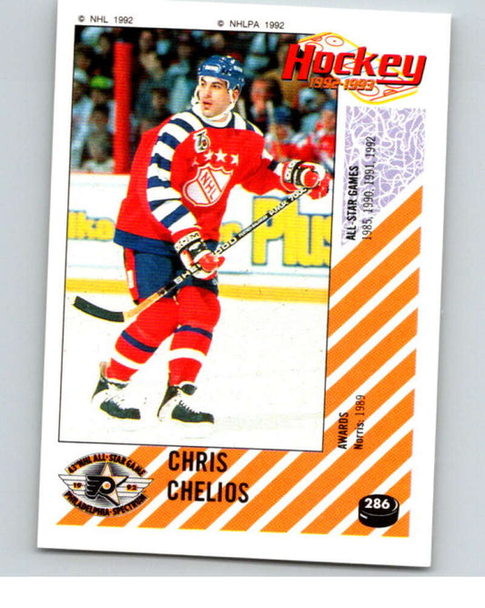 1992-93 Panini Stickers Hockey  #286 Chris Chelios AS  Chicago Blackhawks  V83053 Image 1