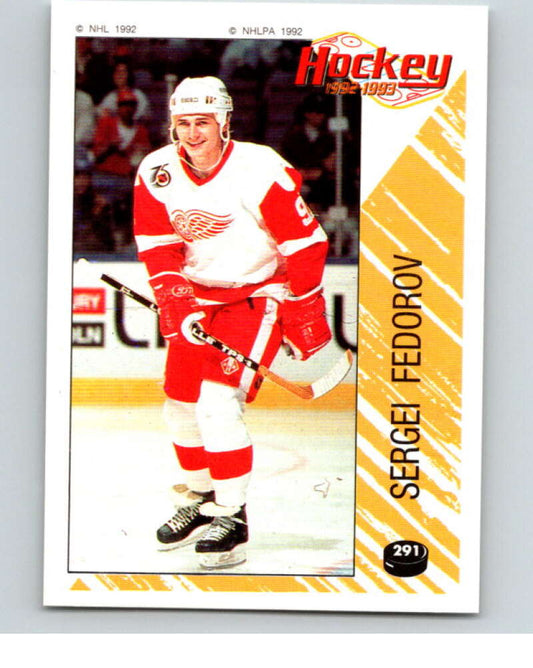 1992-93 Panini Stickers Hockey  #291 Sergei Fedorov  Detroit Red Wings  V83060 Image 1