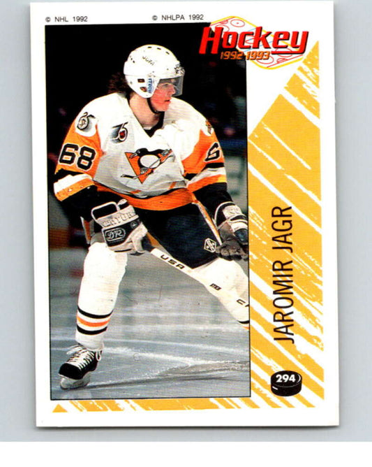 1992-93 Panini Stickers Hockey  #294 Jaromir Jagr  Pittsburgh Penguins  V83066 Image 1