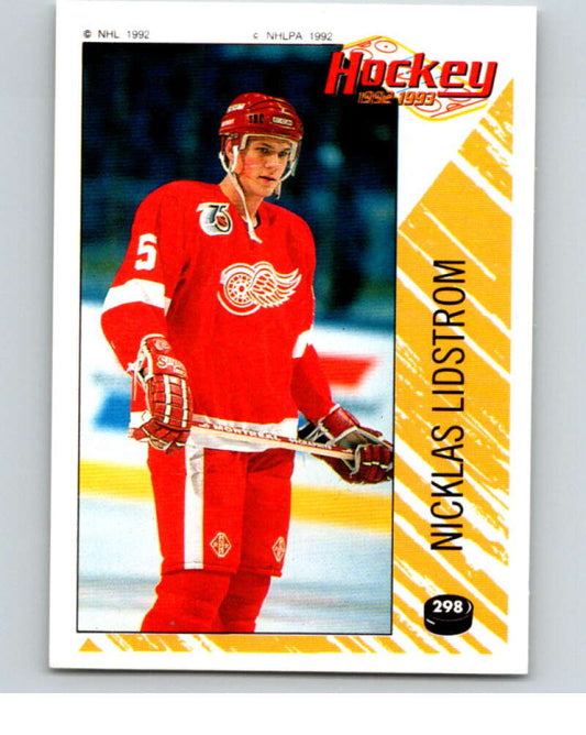 1992-93 Panini Stickers Hockey  #298 Nicklas Lidstrom  Detroit Red Wings  V83068 Image 1