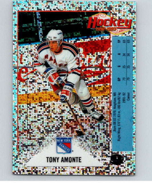 1992-93 Panini Stickers Hockey  #T Tony Amonte  New York Rangers  V83106 Image 1