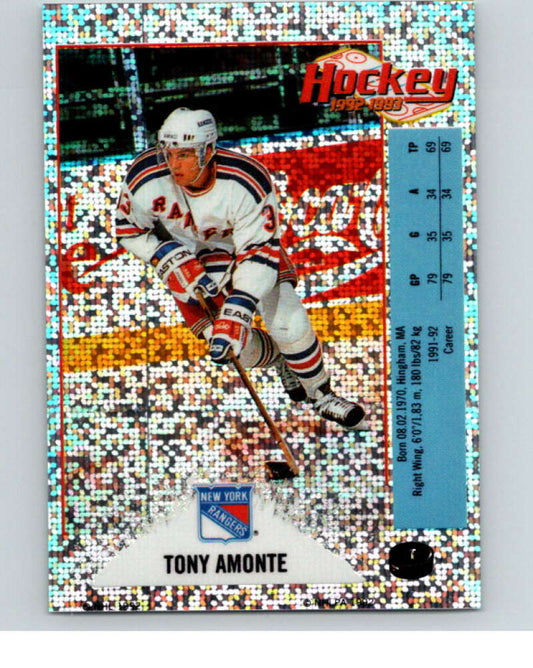 1992-93 Panini Stickers Hockey  #T Tony Amonte  New York Rangers  V83107 Image 1
