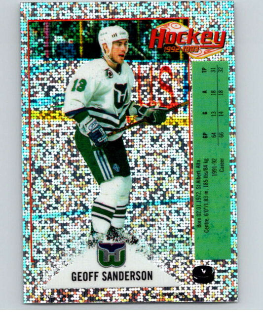 1992-93 Panini Stickers Hockey  #V Geoff Sanderson  Hartford Whalers  V83109 Image 1