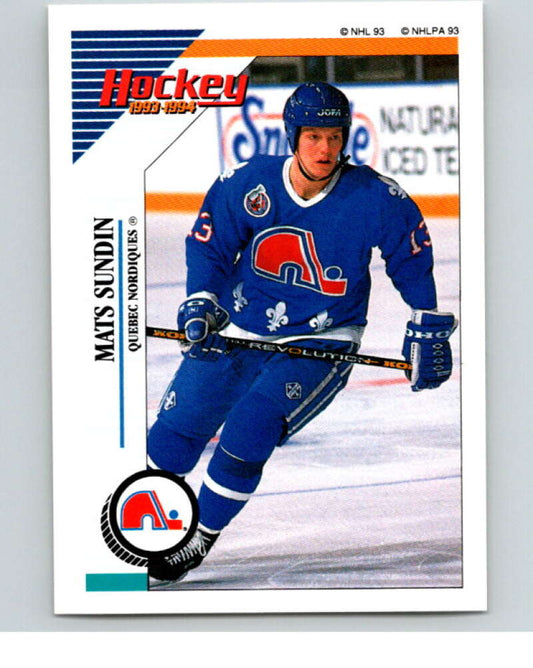 1993-94 Panini Stickers Hockey  #68 Mats Sundin  Quebec Nordiques  V83341 Image 1