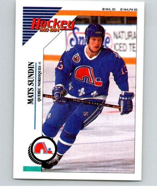 1993-94 Panini Stickers Hockey  #68 Mats Sundin  Quebec Nordiques  V83342 Image 1