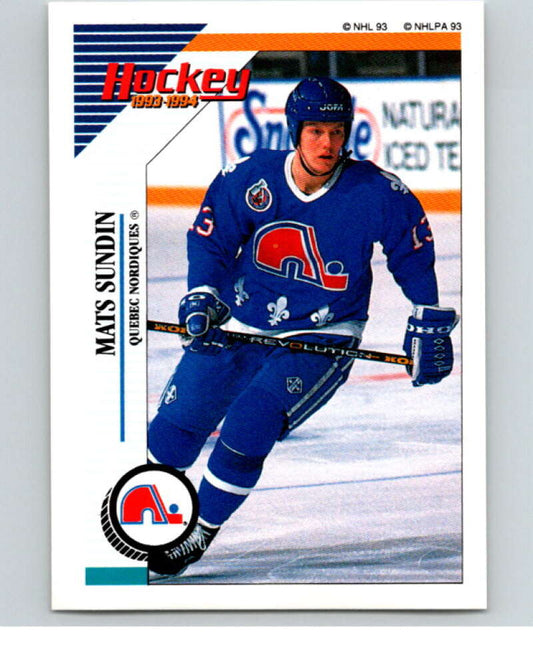 1993-94 Panini Stickers Hockey  #68 Mats Sundin  Quebec Nordiques  V83344 Image 1