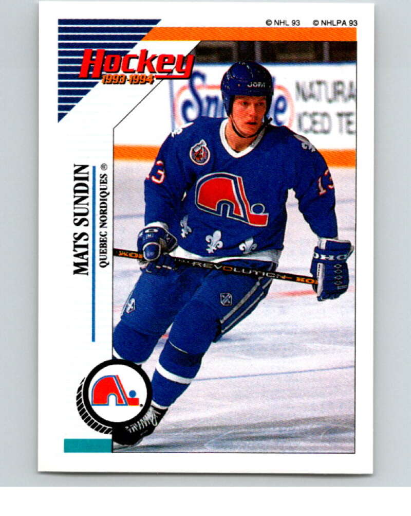 1993-94 Panini Stickers Hockey  #68 Mats Sundin  Quebec Nordiques  V83345 Image 1