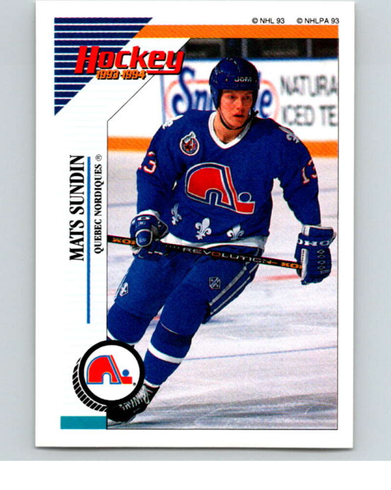 1993-94 Panini Stickers Hockey  #68 Mats Sundin  Quebec Nordiques  V83347 Image 1