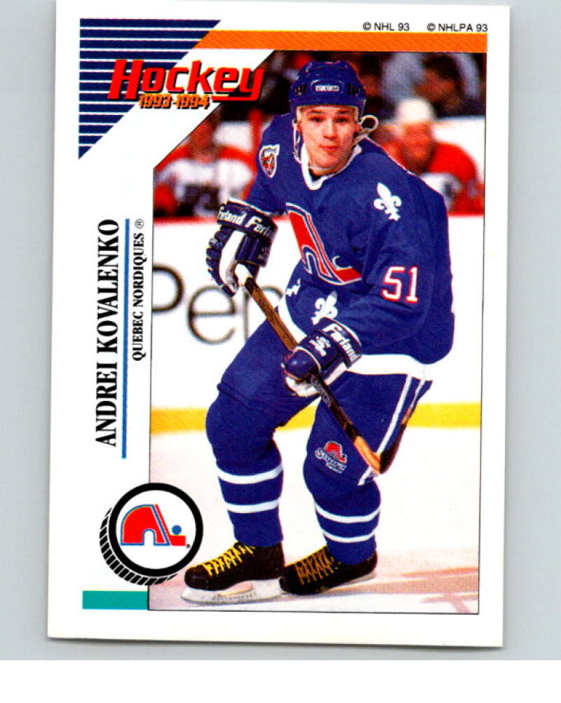 1993-94 Panini Stickers Hockey  #71 Andrei Kovalenko  Quebec Nordiques  V83358 Image 1